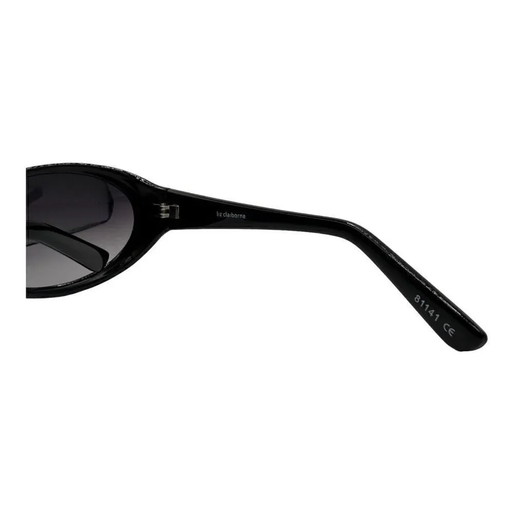 Liz Claiborne black plastic frame oval sunglasses 81141
